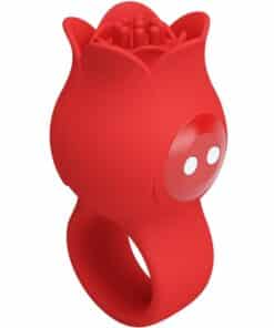 Alternative view of PRETTY LOVE - JAE VIBRADOR DE DEDO FORMA DE ROSA 10 VIBRACIONES ROJO
