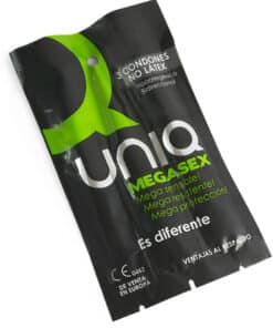 UNIQ - MEGASEX PRESERVATIVOS SENSITIVOS CON LIGUERO SIN LATEX 3 UNIDADES