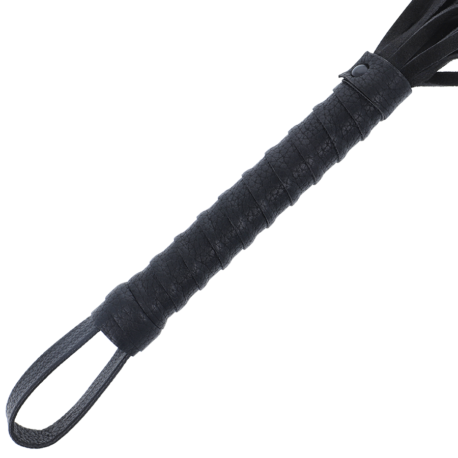 Alternative view of DARKNESS - LÁTIGO BONDAGE NEGRO CON MANGO DE PIEL